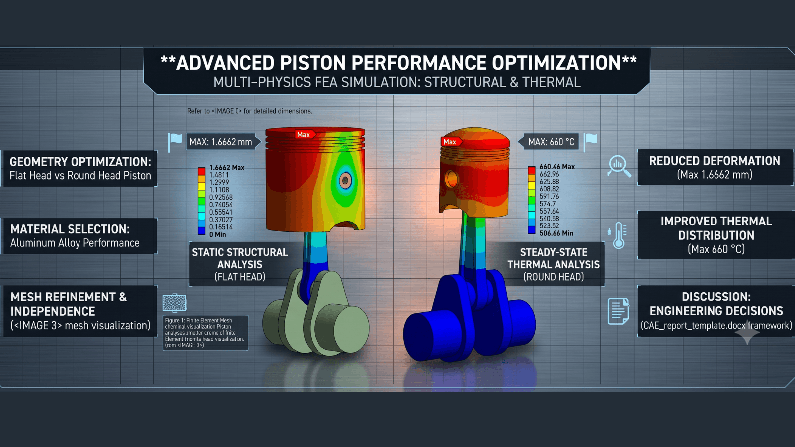 Finite Element Analysis of Piston for Structural and Thermal Assessments